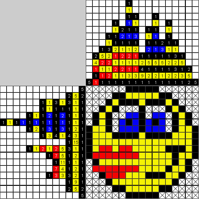 Цветной японский рисунок Смайлик и поцелуй