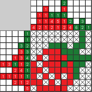 Цветной японский рисунок Клубничка