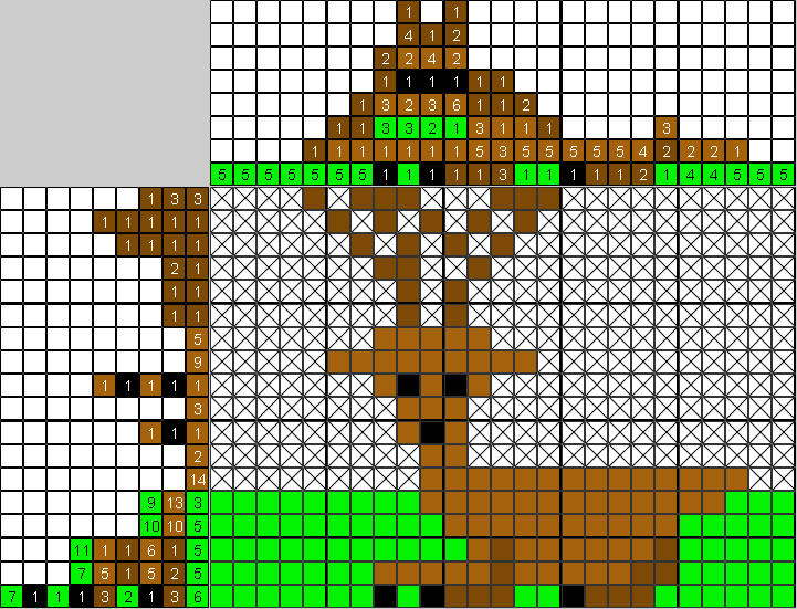 Цветной японский рисунок Олень