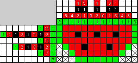 Цветной японский рисунок Арбуз