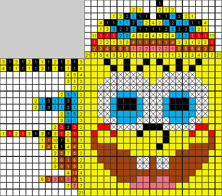 Цветной японский рисунок Спанч Боб