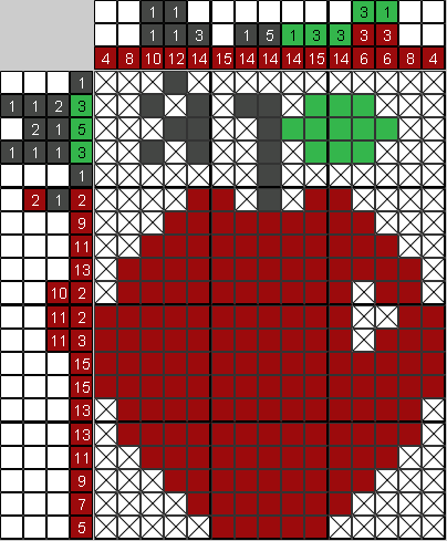 Цветной японский рисунок Яблоко