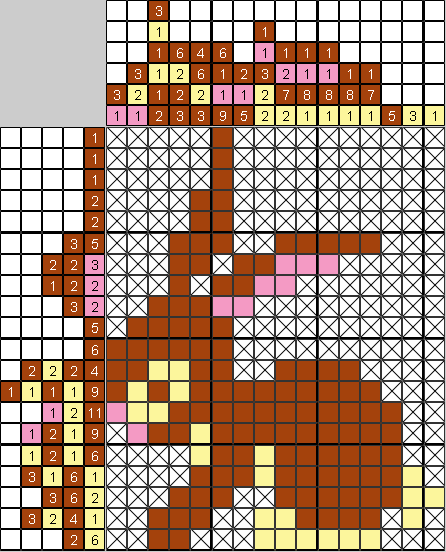 Цветной японский рисунок Ушастик