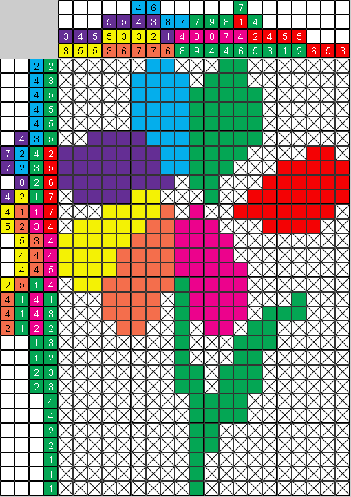 Цветной японский рисунок Цветик-семицветик