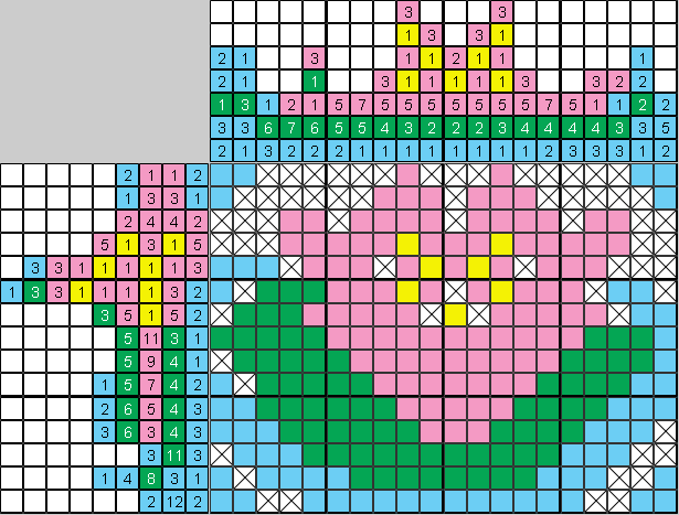 Цветной японский рисунок Кувшинка