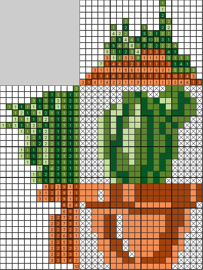 Цветной японский рисунок Кактусенок