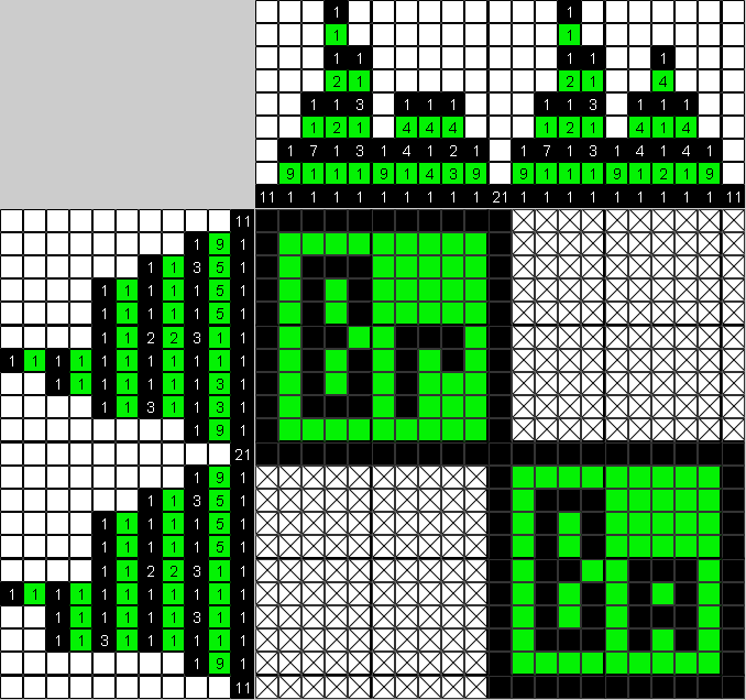 Цветной японский рисунок Бром и барий