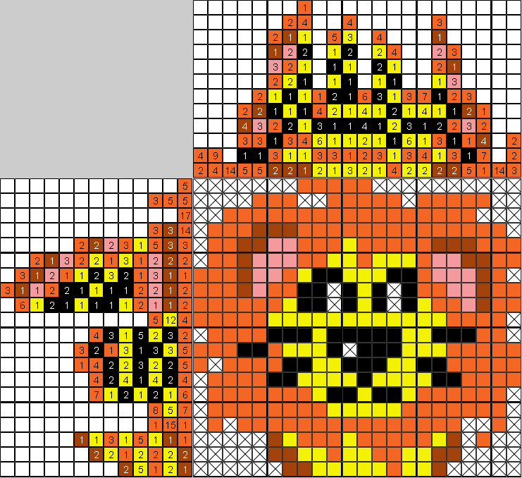 Цветной японский рисунок Лев