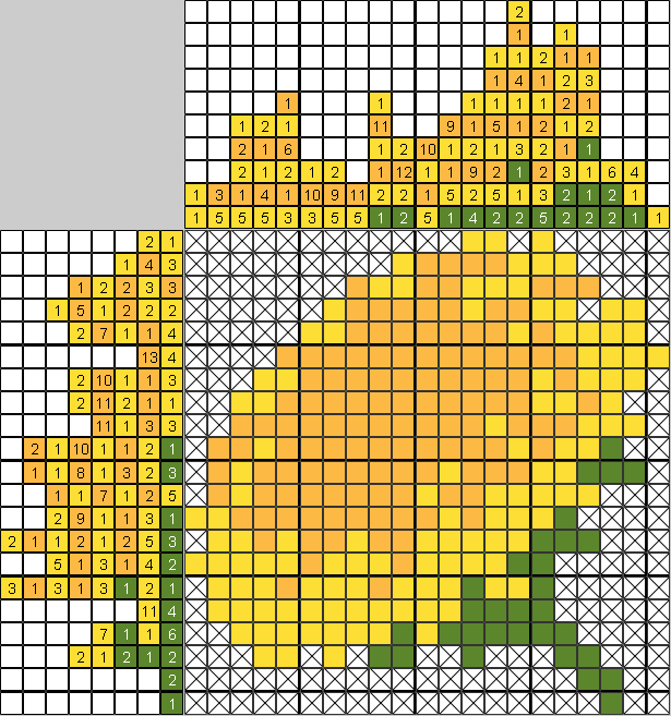 Цветной японский рисунок Небольшой одуванчик