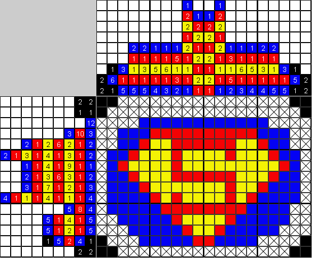 Цветной японский рисунок супермэн