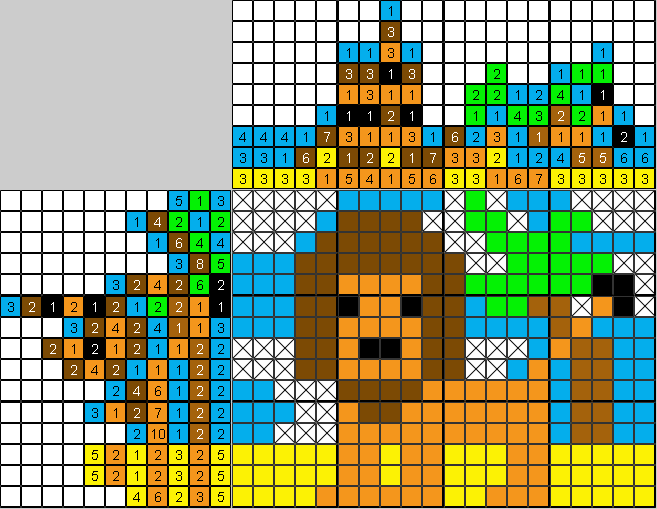 Цветной японский рисунок Лев