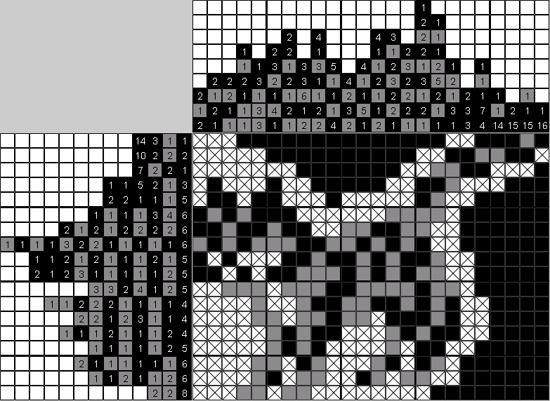 Цветной японский рисунок Полосатая кошка