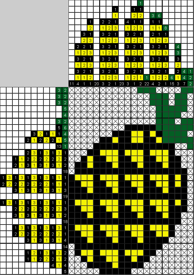 Цветной японский рисунок Ананас