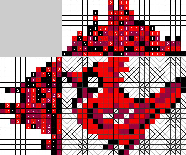 Цветной японский рисунок Красный кардинал