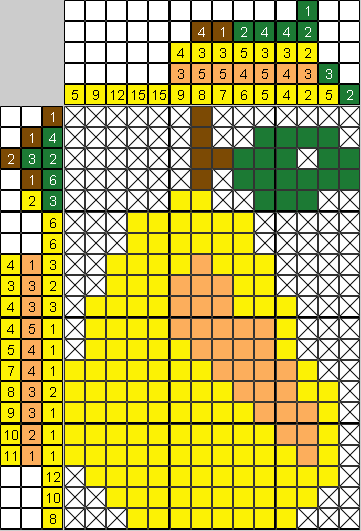 Цветной японский рисунок Груша