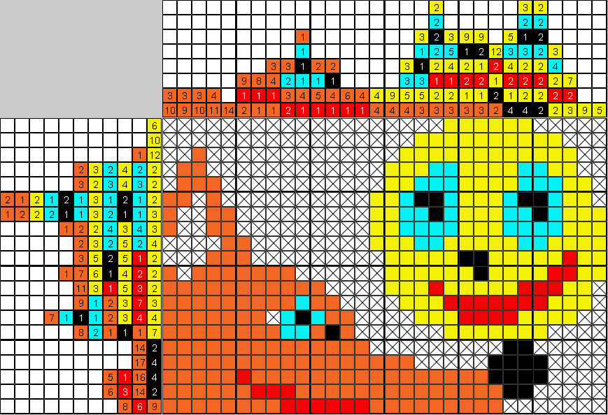 Цветной японский рисунок Колобок