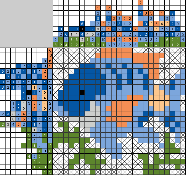 Цветной японский рисунок Морская жительница