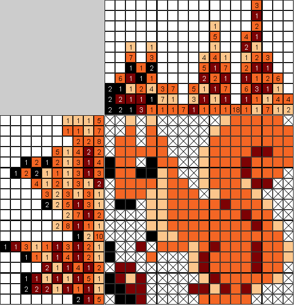 Цветной японский рисунок Белка