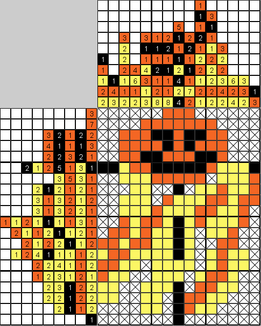 Цветной японский рисунок Пугало