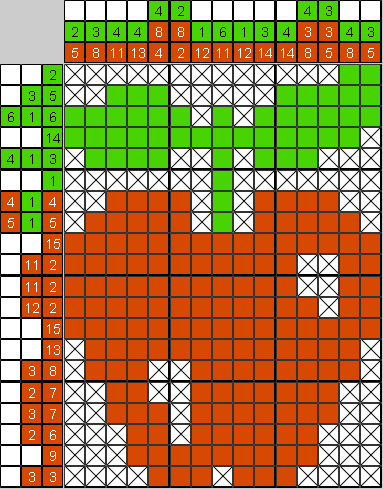 Цветной японский рисунок Яблоко