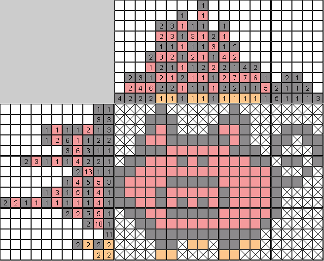 Цветной японский рисунок свинка