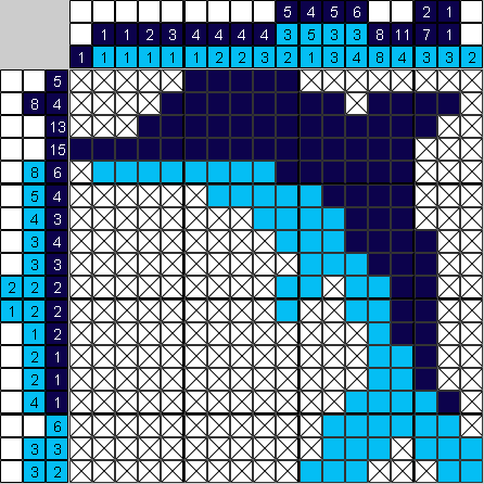 Цветной японский рисунок Дельфинчик