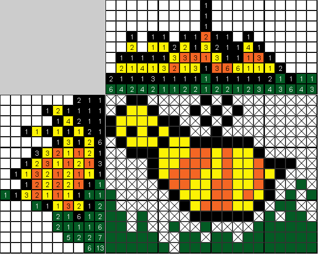 Цветной японский рисунок Пчелка
