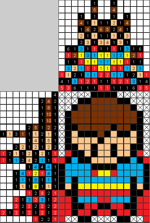 Цветной японский рисунок superman