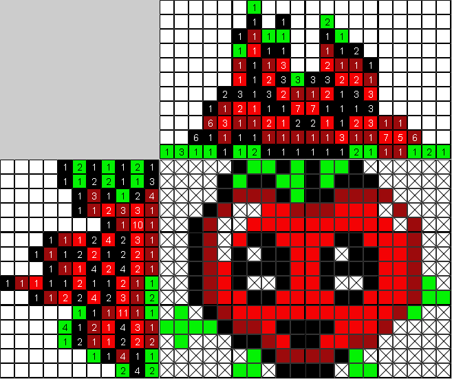 Цветной японский рисунок Клубничка