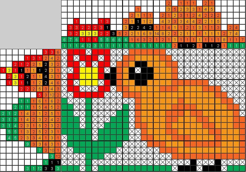 Цветной японский рисунок Птенец