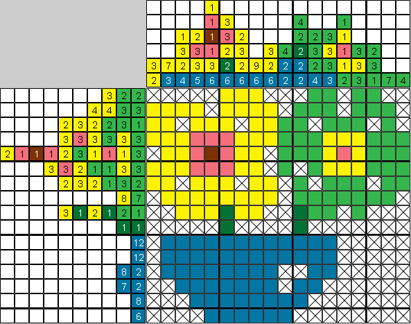 Цветной японский рисунок Цветы