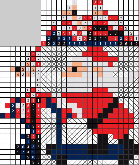 Цветной японский рисунок Дед Мороз на самокате