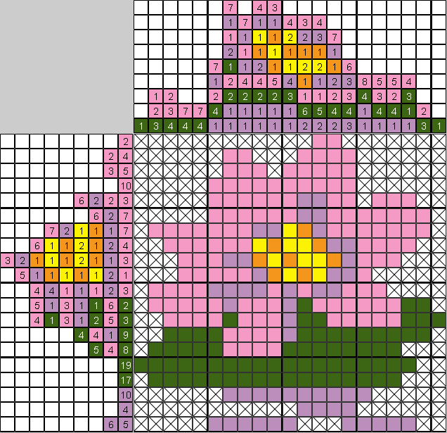 Цветной японский рисунок Лотос