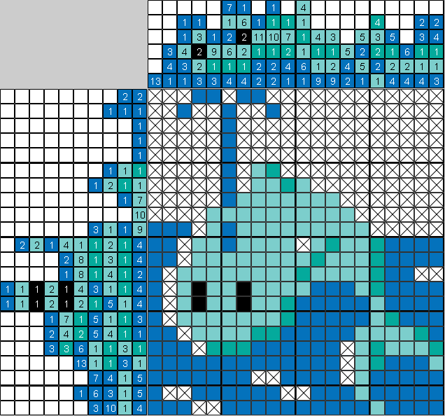 Цветной японский рисунок Кит