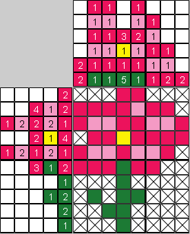 Цветной японский рисунок Цветочек