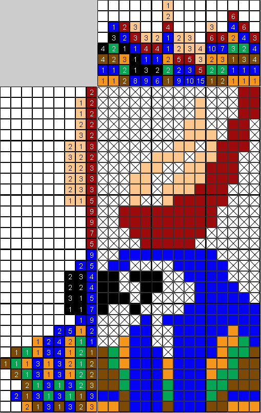 Цветной японский рисунок Египетский бог Гор