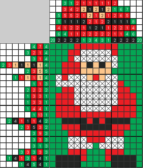 Цветной японский рисунок Санта