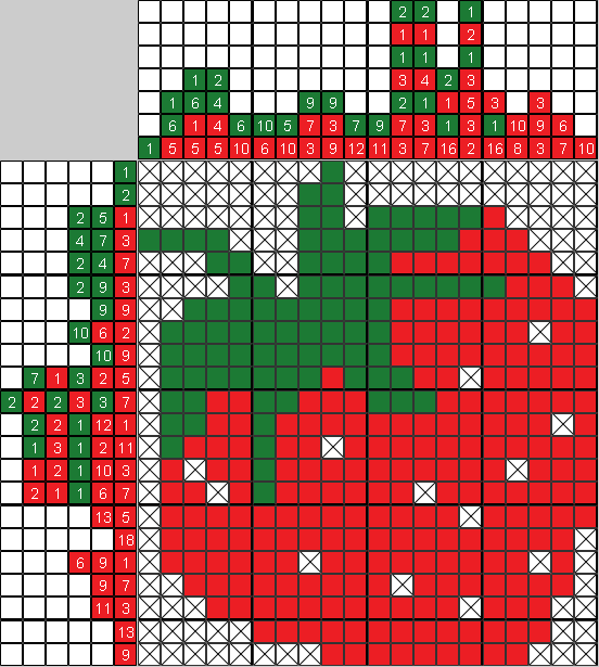 Цветной японский рисунок Клубника