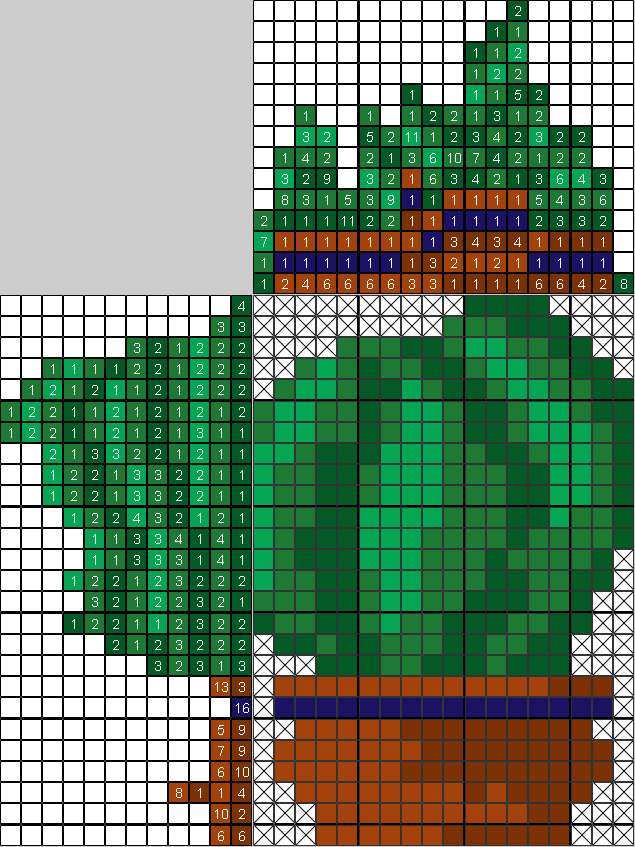 Цветной японский рисунок Кактус в горшке