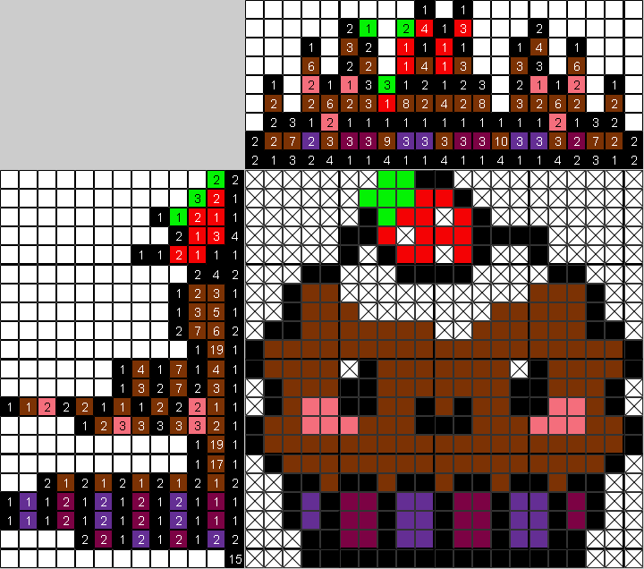 Цветной японский рисунок Кексик