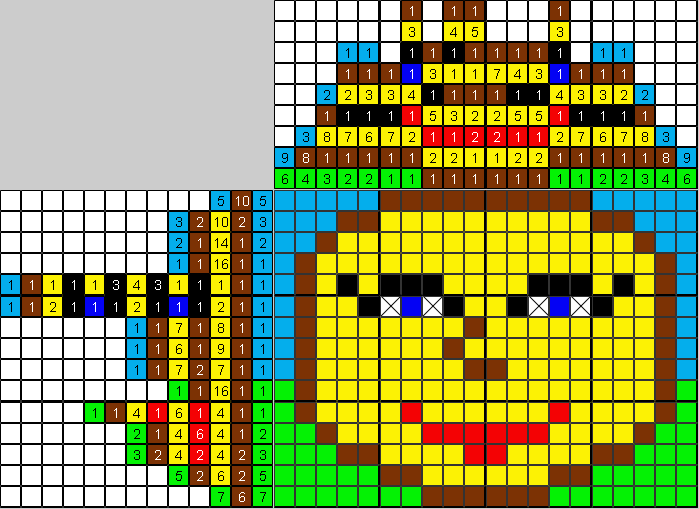 Цветной японский рисунок Колобок