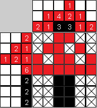 Цветной японский рисунок грибочек