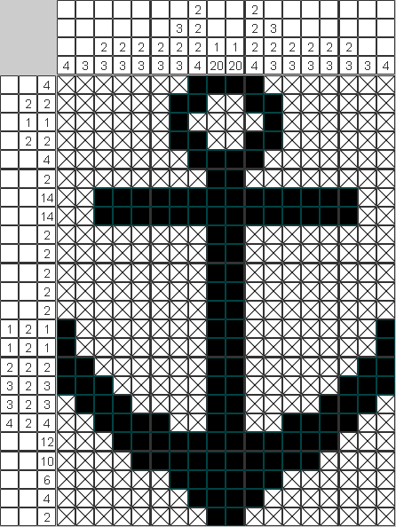 Японский рисунок Якорный крест